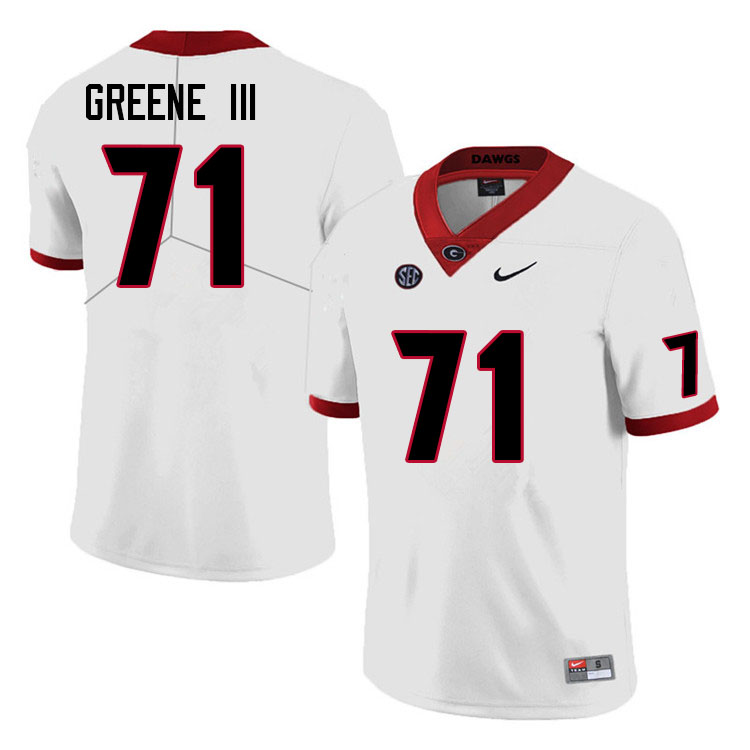 Georgia Bulldogs #71 Earnest Greene III College Football Jerseys Sale-White Anniversary